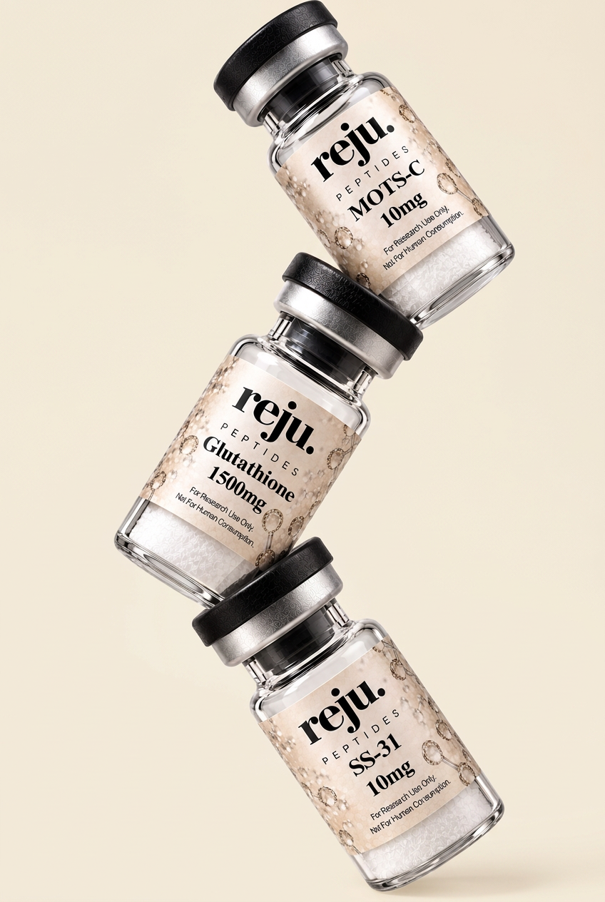 Reju. research peptide vials — MOTS-C, Glutathione and SS-31